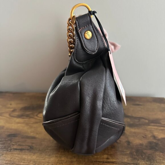 New Juicy Couture Romance Hobo Shoulder Bag Wallet Set Chocolate Brown Pink Gold - Picture 6 of 8